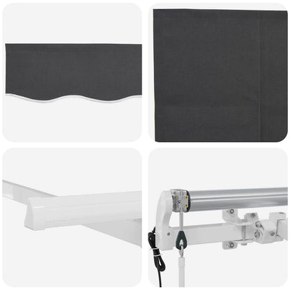 Tenda Retrattile Antracite 250 x 200 cm Tessuto | homemem39