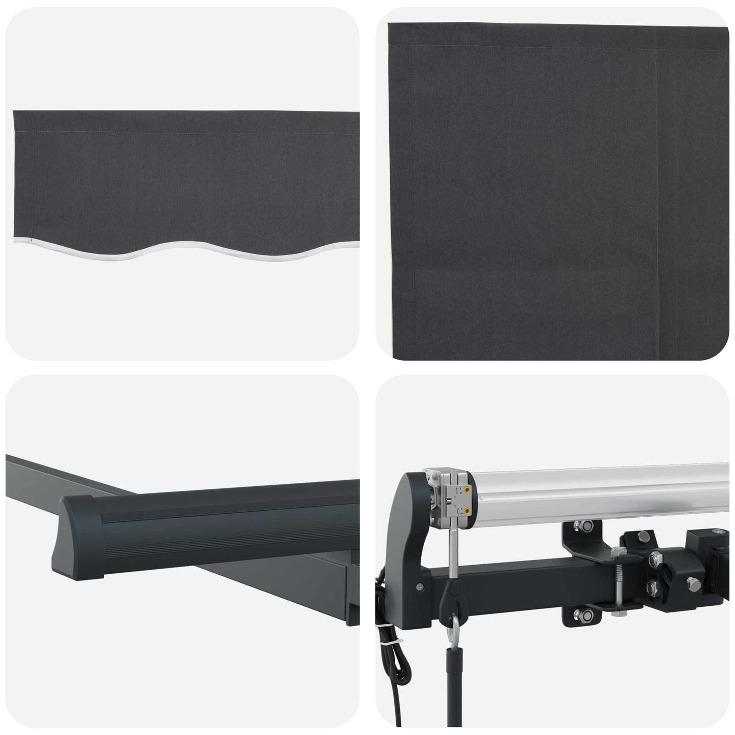 Tenda Retrattile Antracite 250 x 200 cm Tessuto | homemem39