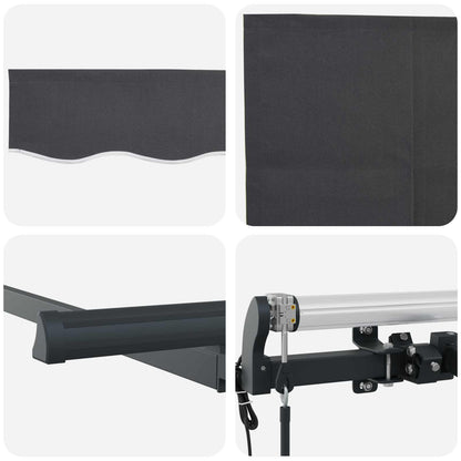 Tenda Retrattile Antracite 250 x 200 cm Tessuto | homemem39