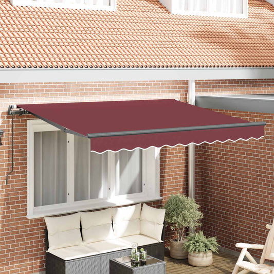 Tenda retrattile Borgogna 250 x 200 cm Tessuto - homemem39