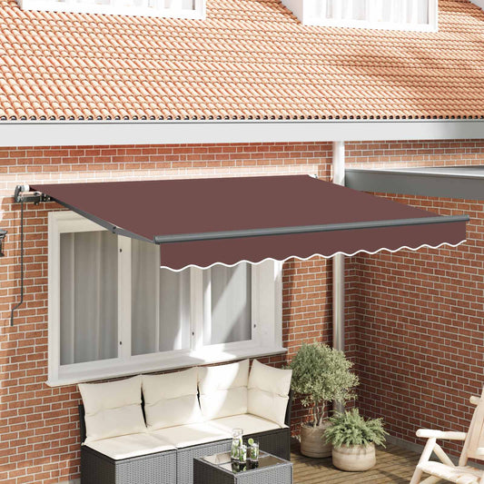 Tenda Retrattile Marrone 250 x 200 cm Tessuto | homemem39