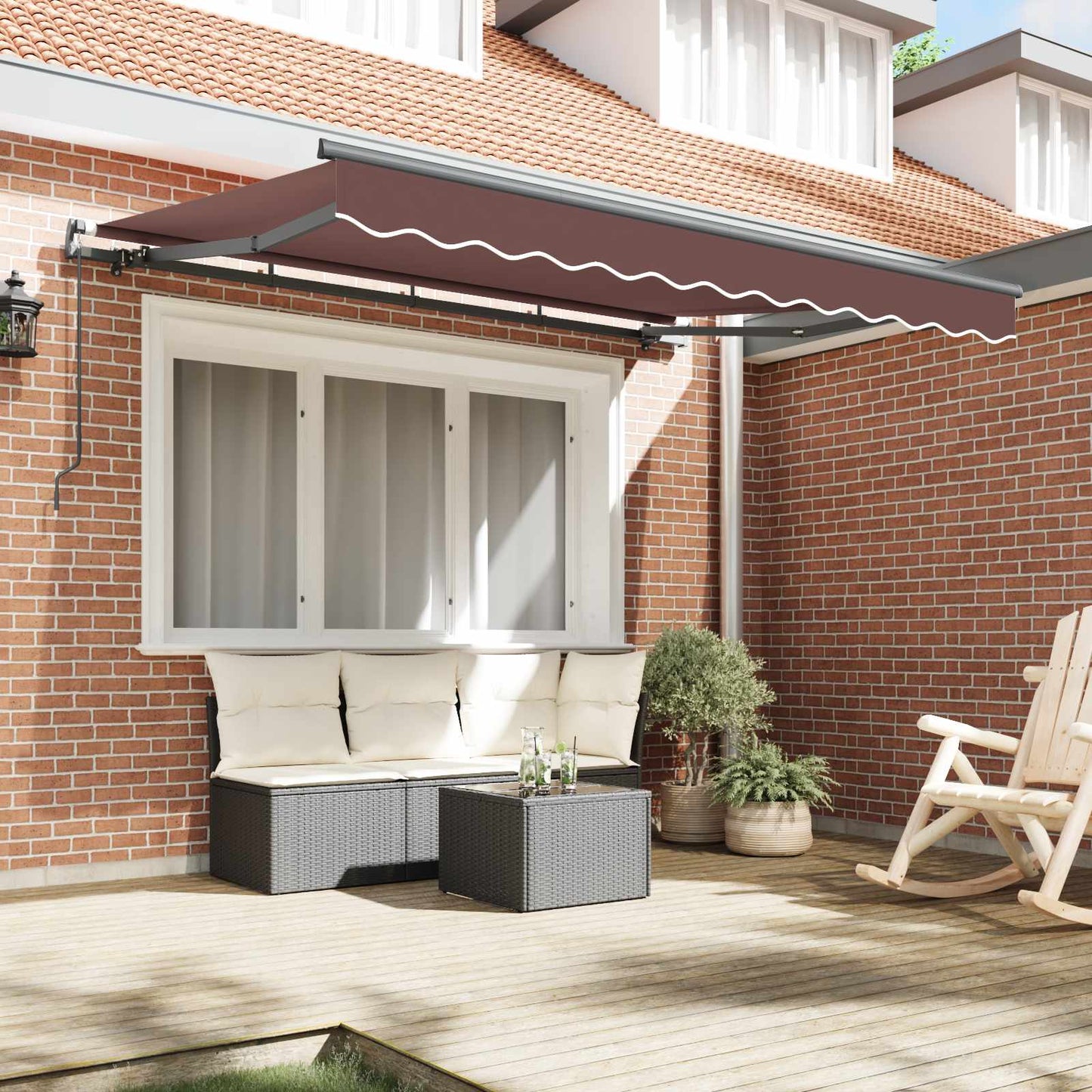 Tenda Retrattile Marrone 250 x 200 cm Tessuto | homemem39