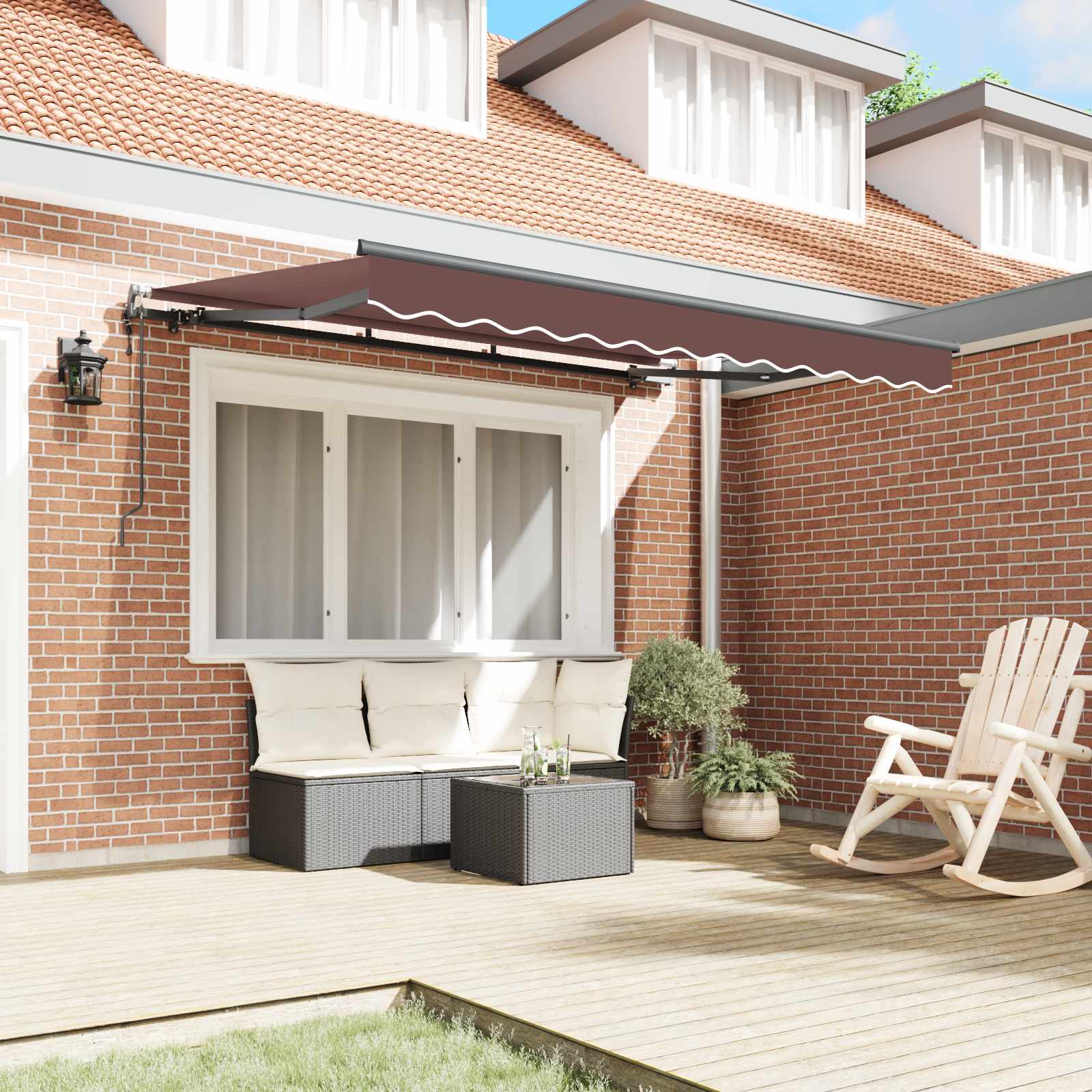 Tenda Retrattile Marrone 250 x 200 cm Tessuto | homemem39