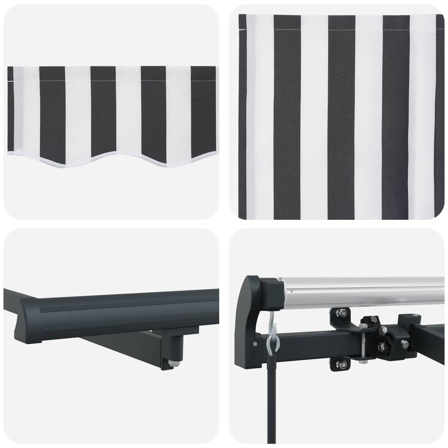 Tenda Retrattile Antracite 250 x 200 cm Tessuto | homemem39