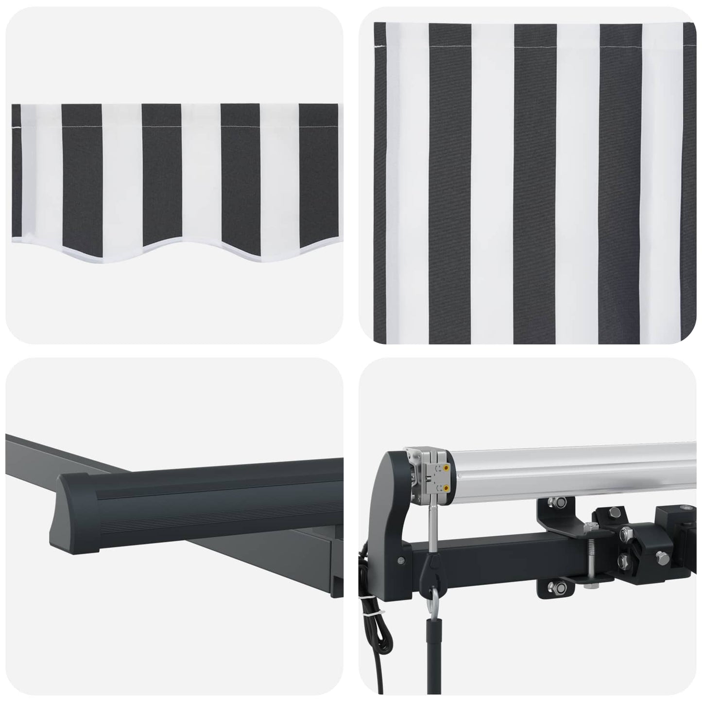 Tenda Retrattile Antracite 250 x 200 cm Tessuto | homemem39