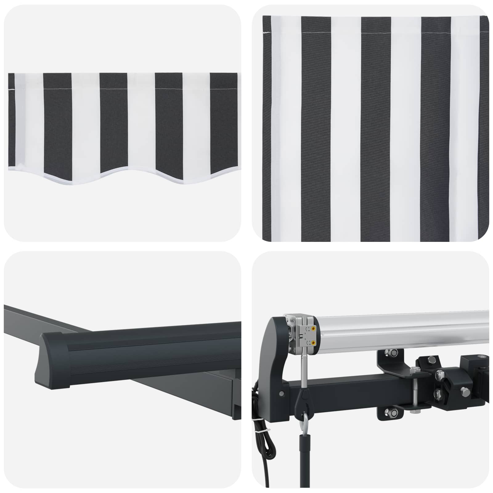 Tenda Retrattile Antracite 250 x 200 cm Tessuto | homemem39