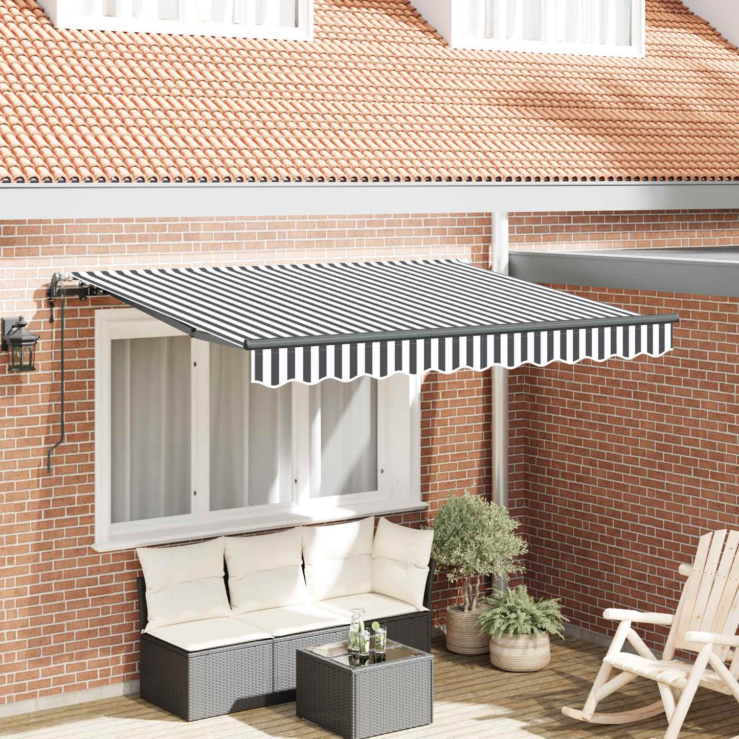 Tenda Retrattile Antracite 250 x 200 cm Tessuto | homemem39