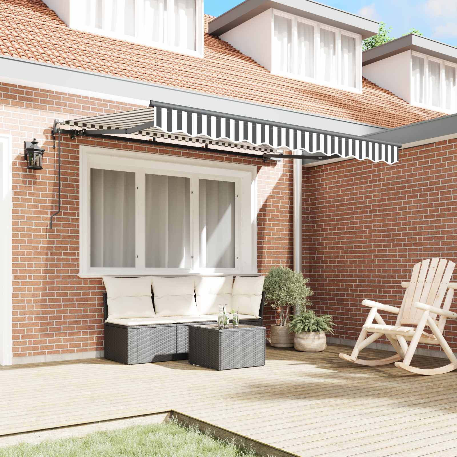 Tenda Retrattile Antracite 250 x 200 cm Tessuto | homemem39