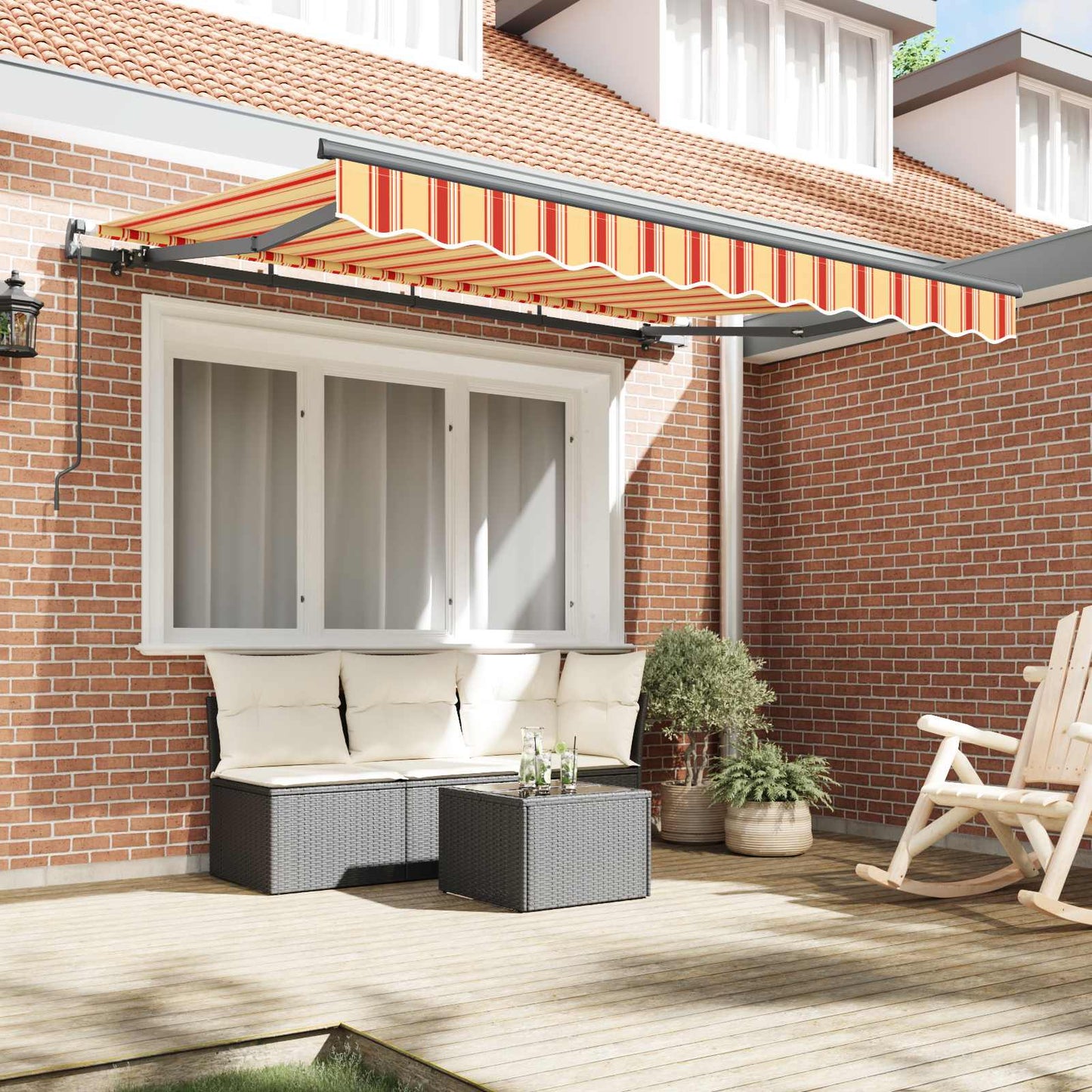 Tenda Retrattile Giallo e Arancione 250 x 200 cm Tessuto | homemem39