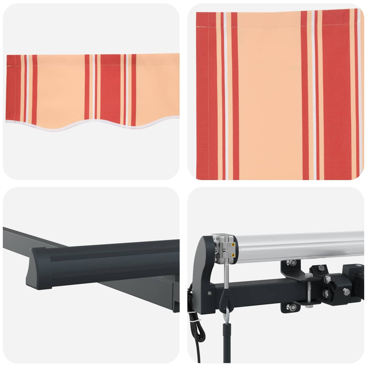 Tenda Retrattile Giallo e Arancione 250 x 200 cm Tessuto | homemem39