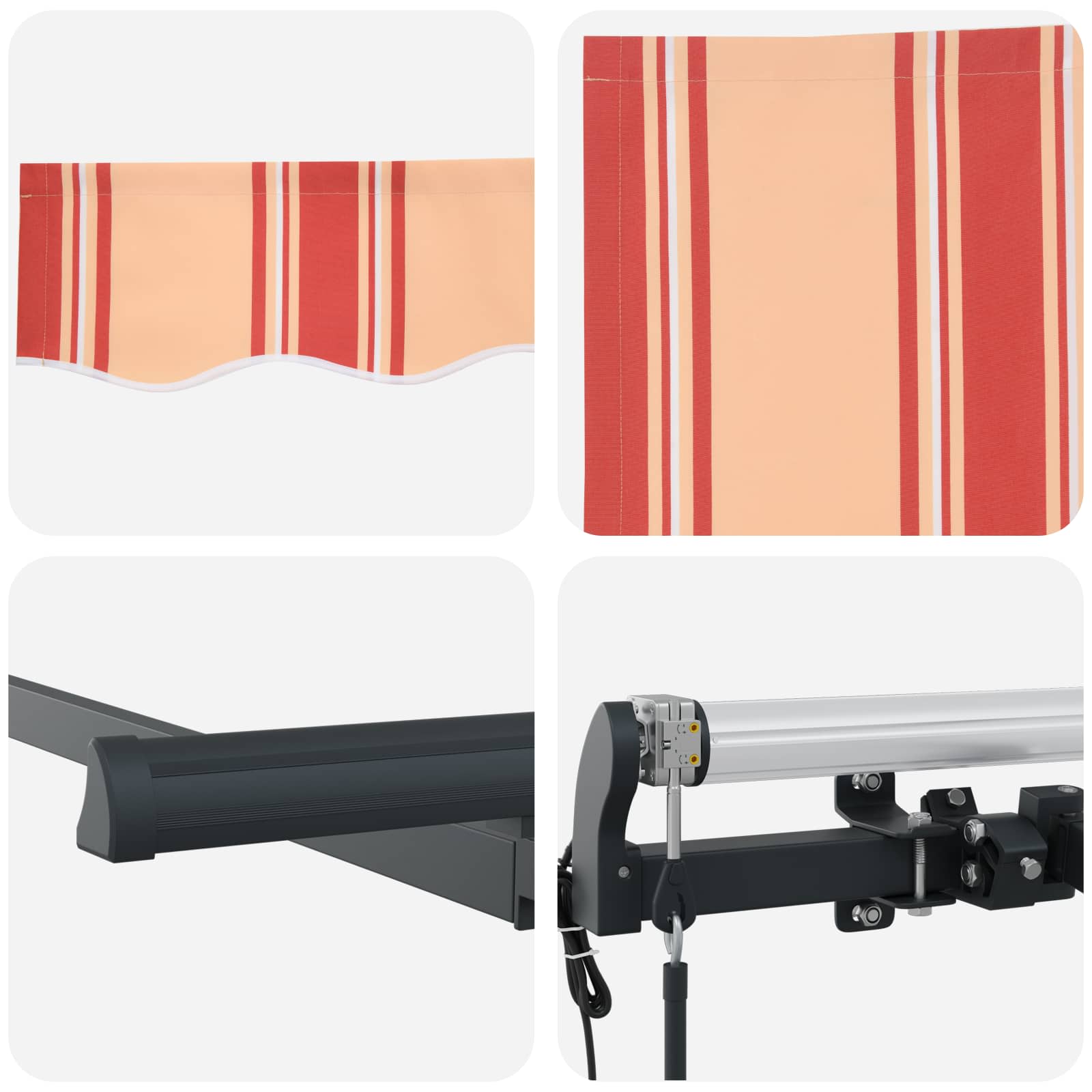 Tenda Retrattile Giallo e Arancione 250 x 200 cm Tessuto | homemem39