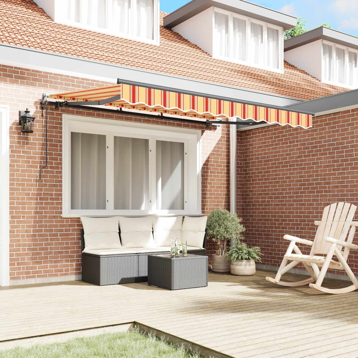 Tenda Retrattile Giallo e Arancione 250 x 200 cm Tessuto | homemem39