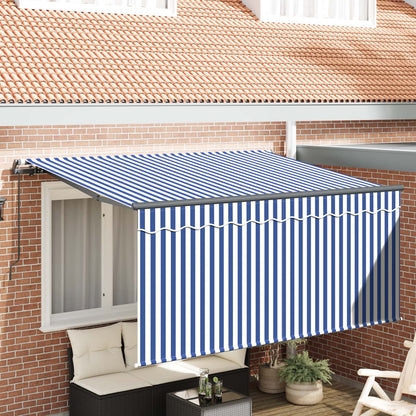 Tenda Retrattile Blu e Bianco 300 x 200 cm | homemem39