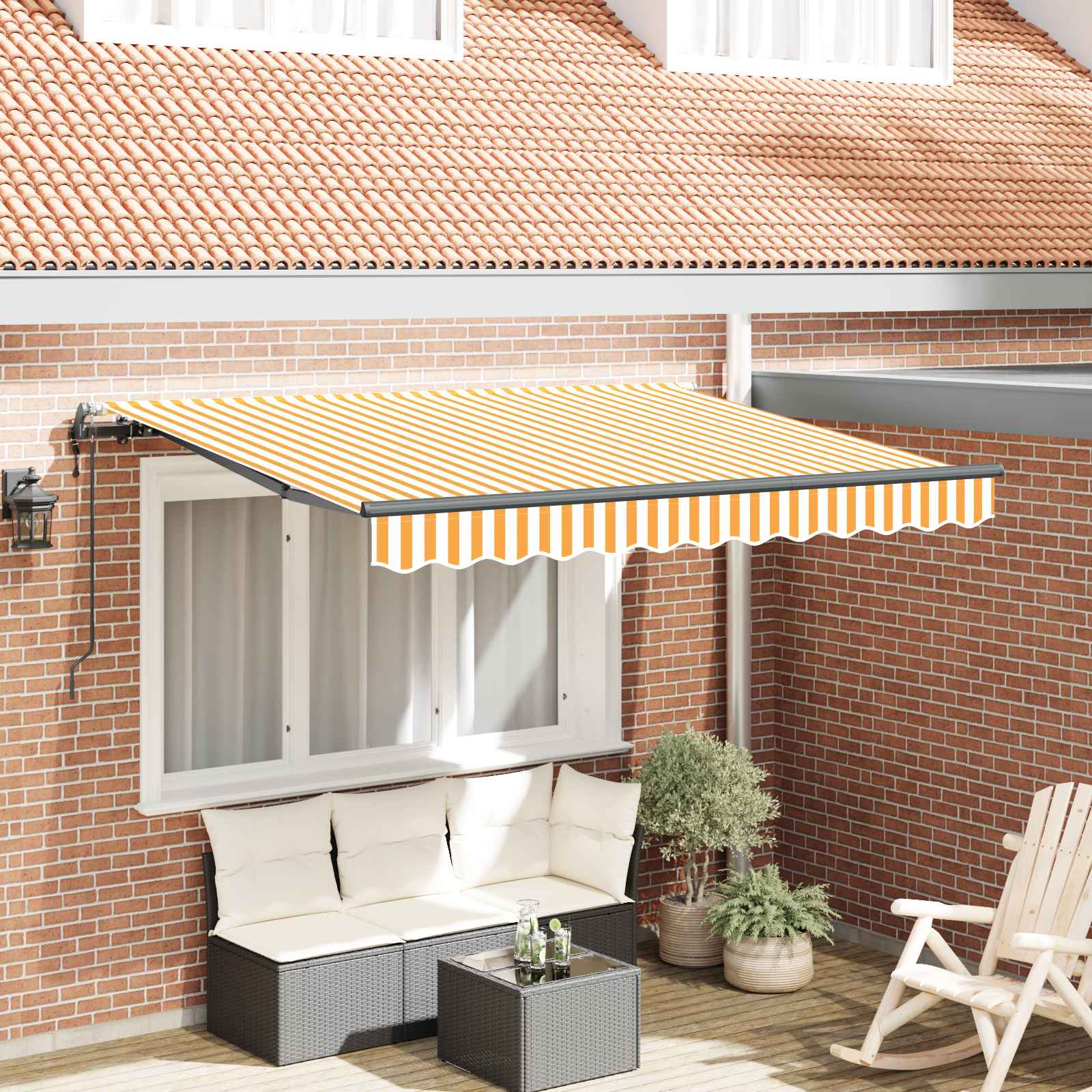 Tenda retrattile Giallo 300 x 200 cm Tessuto | homemem39