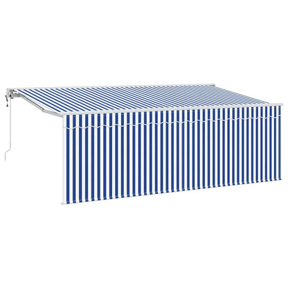 Tenda Retrattile Rigato Blu 350 x 200 cm Tessuto | homemem39