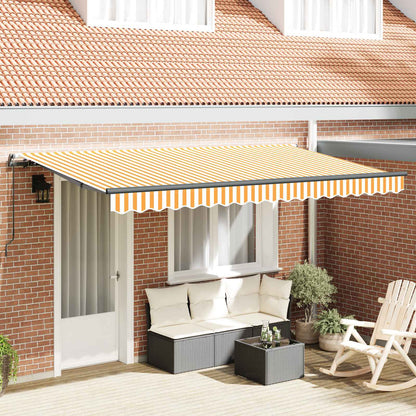 Tendone manuale 3,5 x 2 m A righe gialle e bianche | homemem39