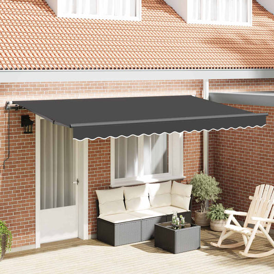 Tenda Retrattile Antracite 350 x 200 cm Tessuto | homemem39