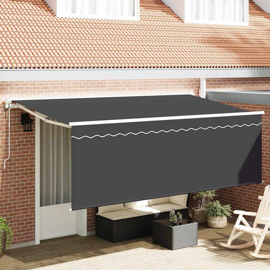 Tenda Retrattile Antracite 350 x 200 cm Poliestere e Alluminio | homemem39