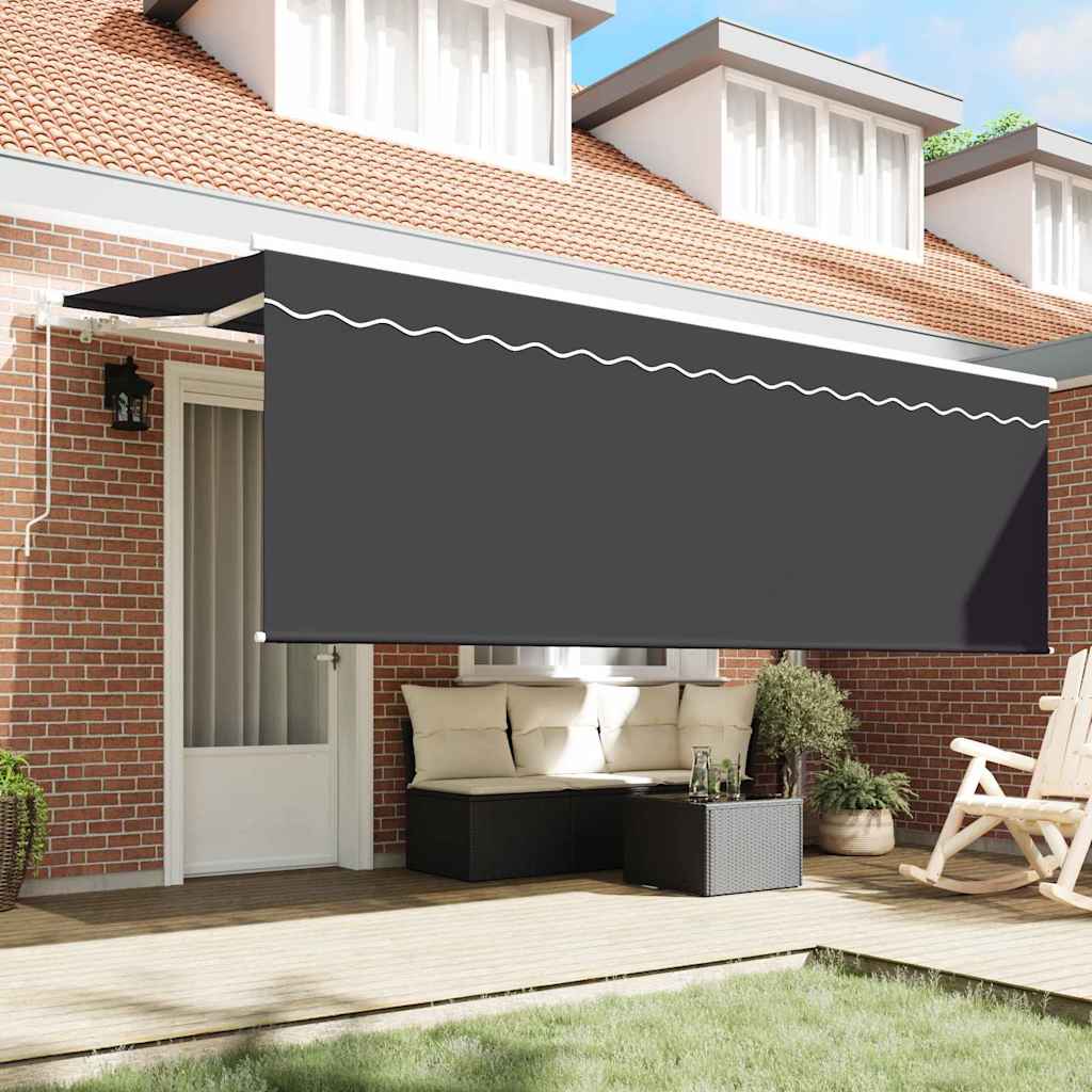 Tenda Retrattile Antracite 350 x 200 cm Poliestere e Alluminio | homemem39