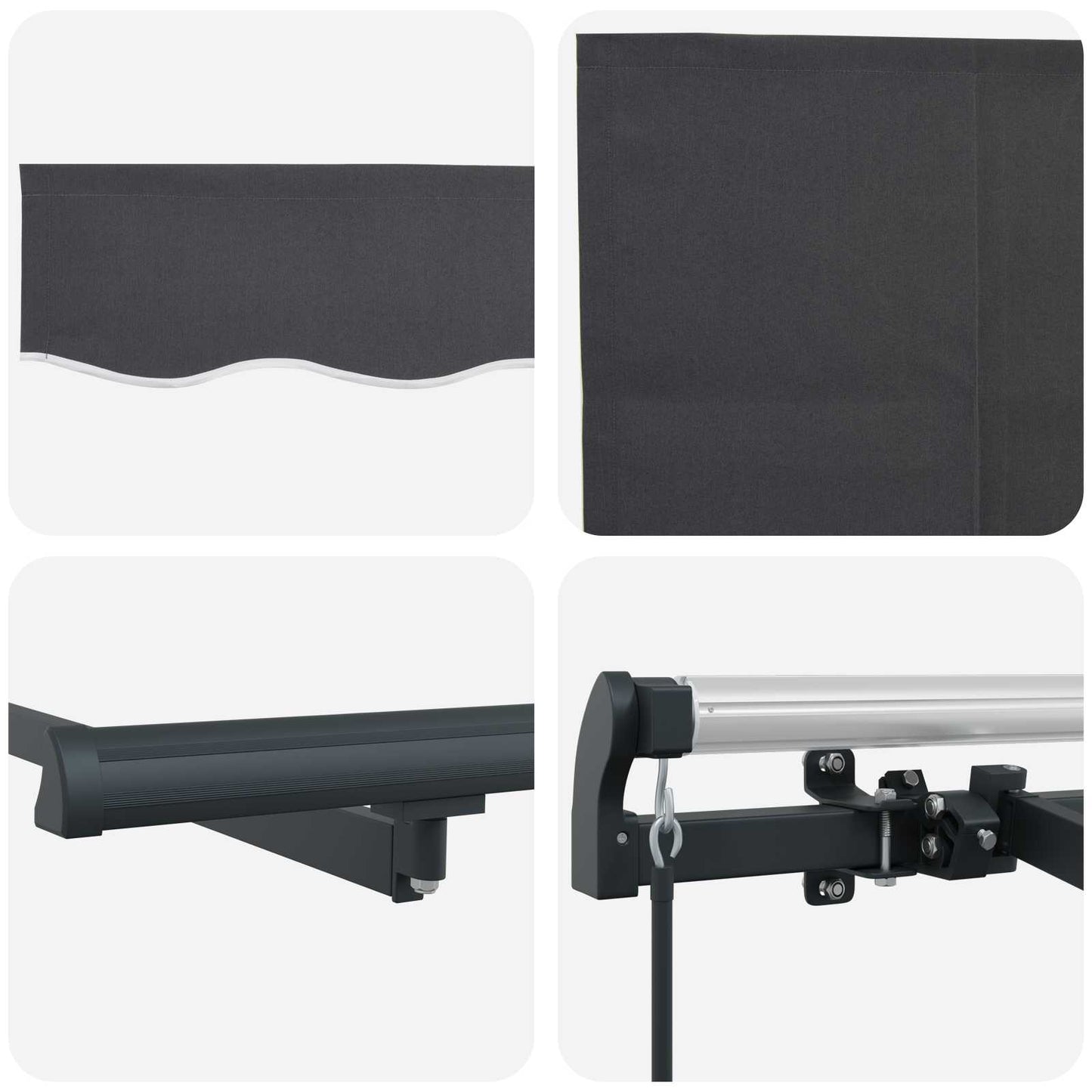 Tenda Retrattile Antracite 350 x 200 cm Poliestere e Alluminio | homemem39
