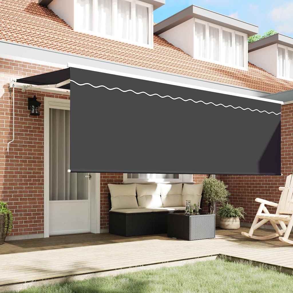 Tenda Retrattile Antracite 350 x 200 cm Poliestere e Alluminio | homemem39