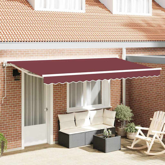 Tenda Retrattile Borgogna 350 x 200 cm Poliestere e Metallo