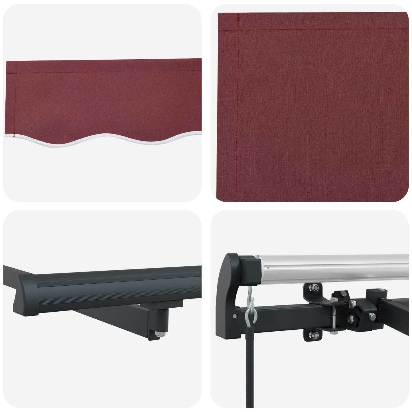 Tenda Retrattile Borgogna 350 x 200 cm Tessuto | homemem39