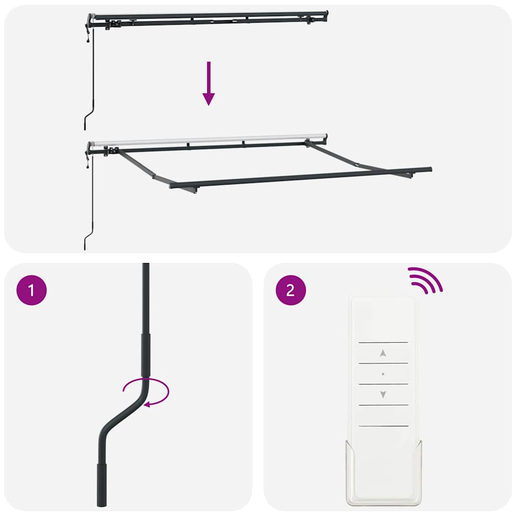 Tenda Retrattile Borgogna 350 x 200 cm Tessuto