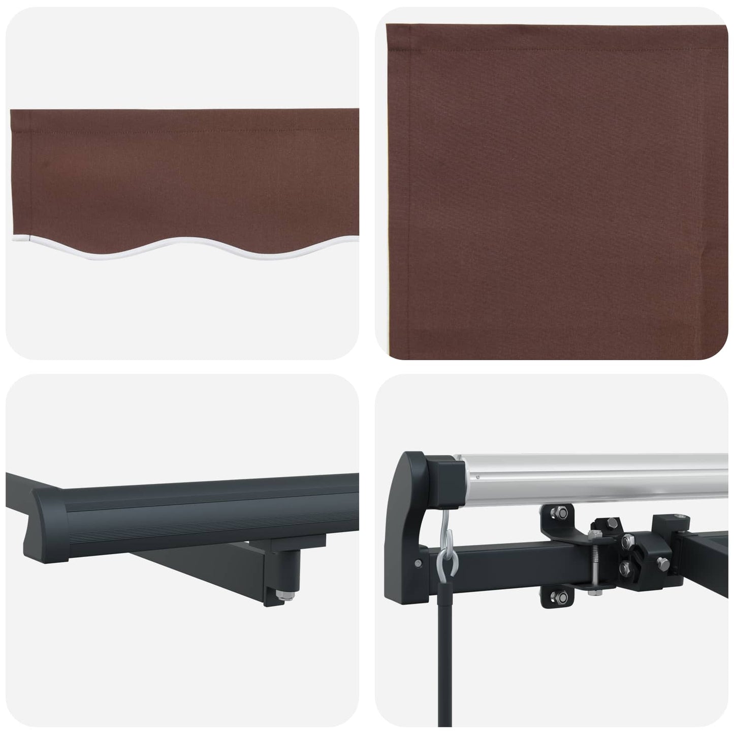 Tenda Retrattile Marrone 350 x 200 cm Tessuto | homemem39