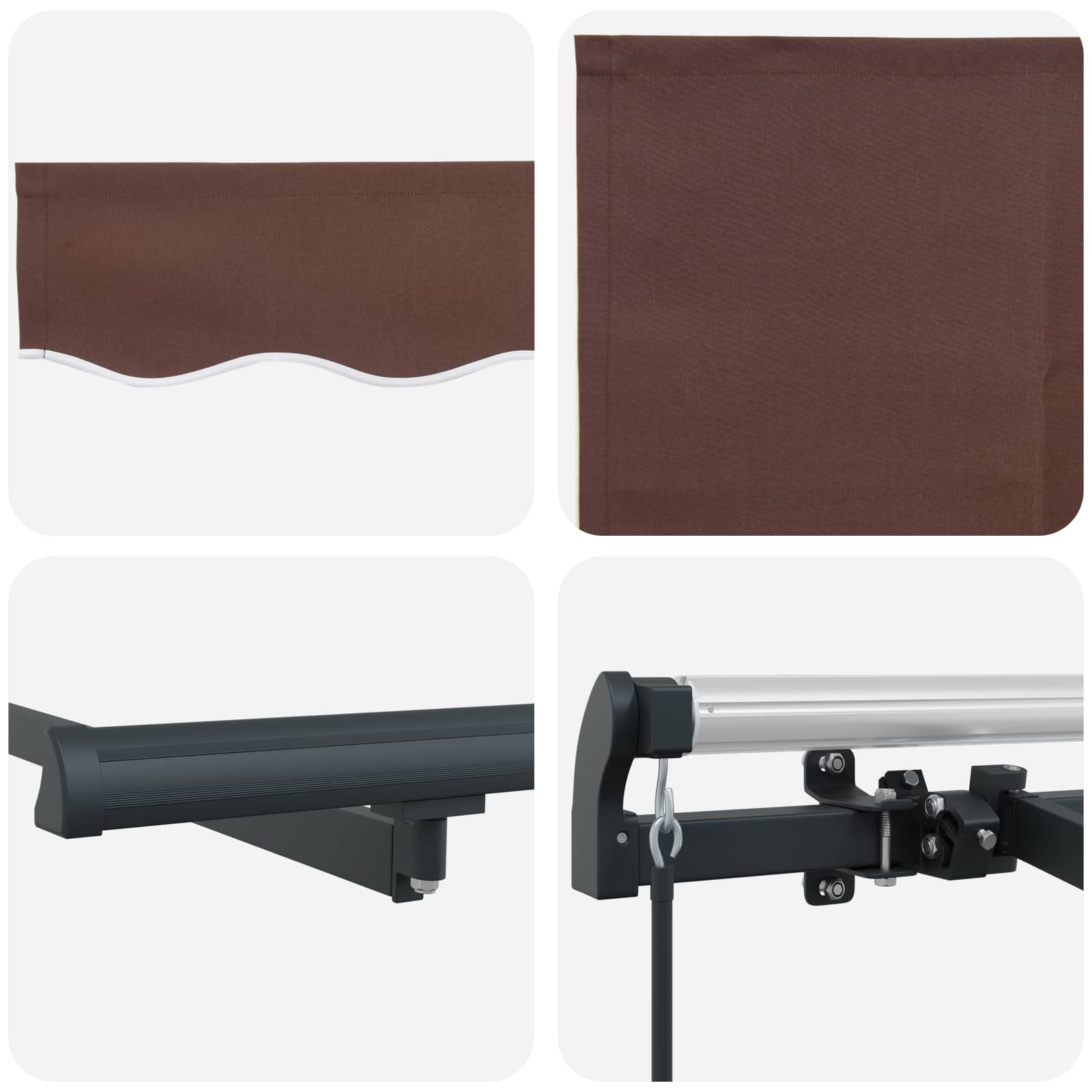 Tenda Retrattile Marrone 350 x 200 cm Tessuto | homemem39