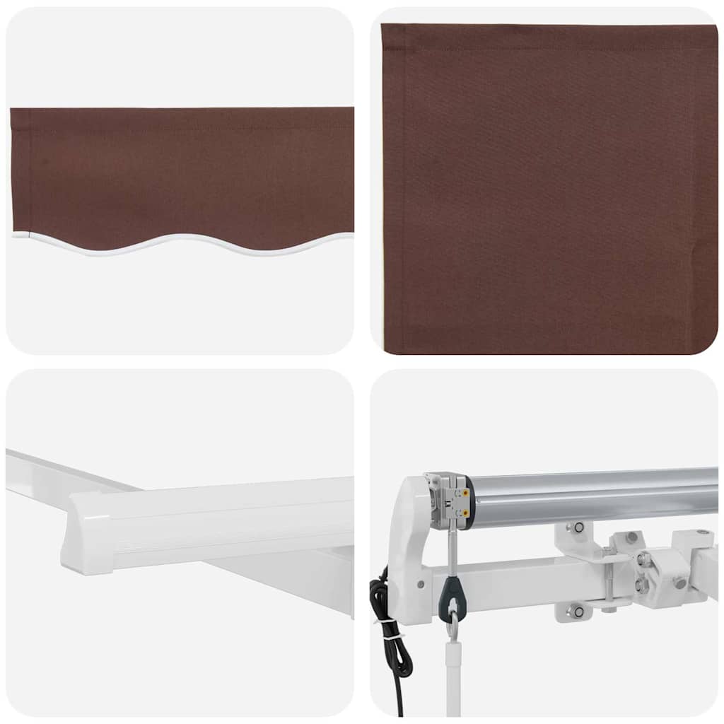 Tenda Retrattile Marrone 350 x 200 cm Tessuto | homemem39