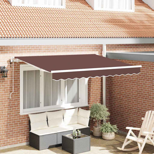 Tenda Retrattile Marrone 350 x 200 cm Tessuto | homemem39