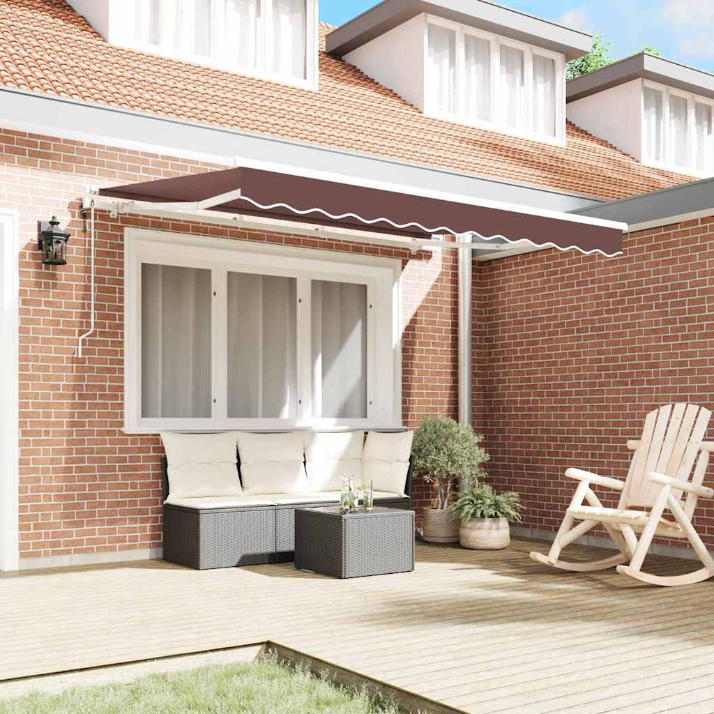 Tenda Retrattile Marrone 350 x 200 cm Tessuto | homemem39