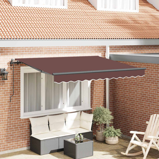Tenda Retrattile Marrone 350 x 200 cm Tessuto | homemem39
