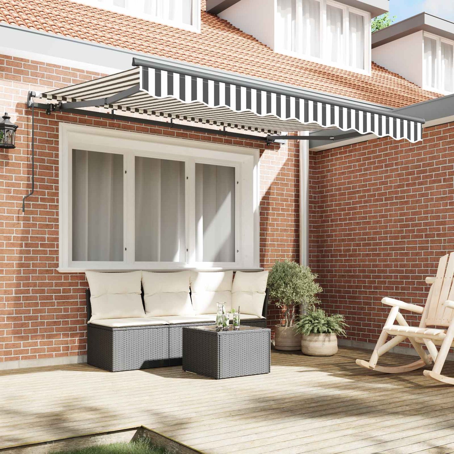 Tenda Retrattile Antracite 350 x 200 cm Tessuto | homemem39