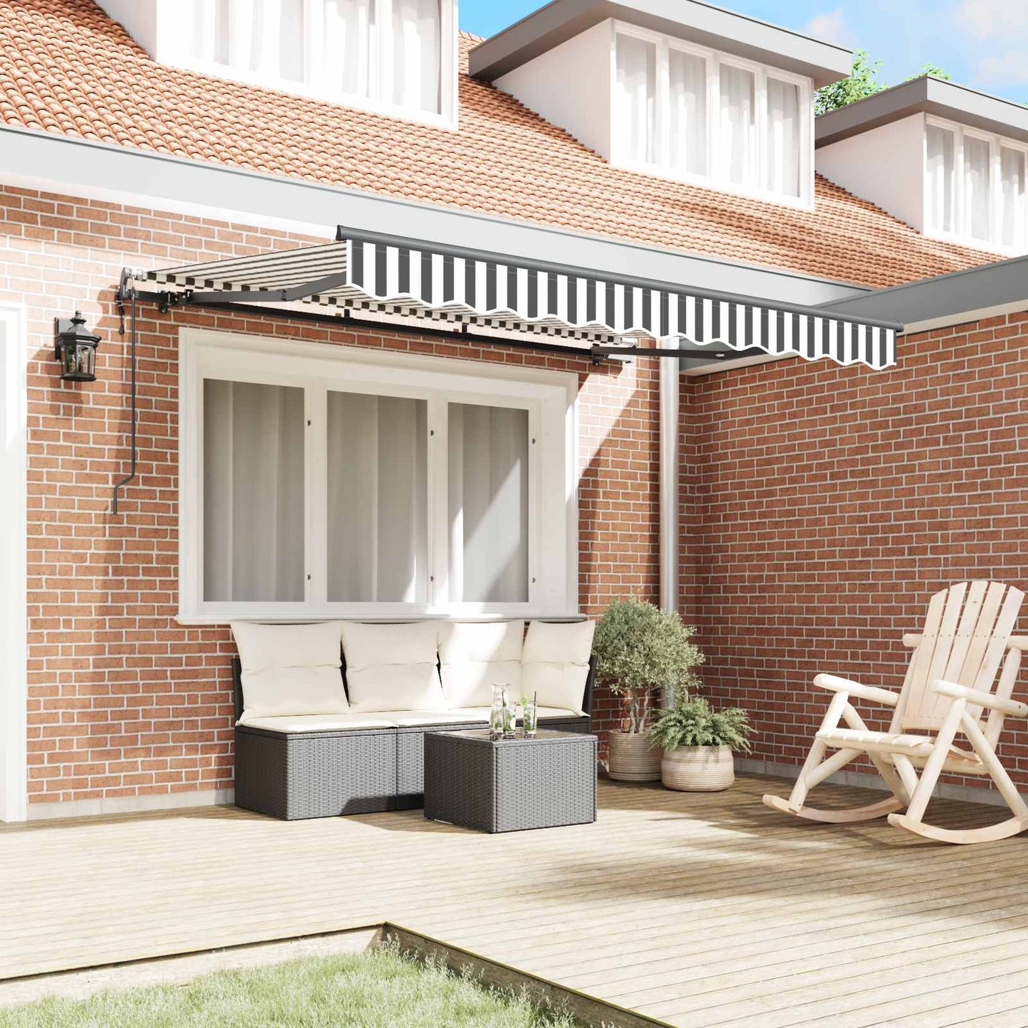 Tenda Retrattile Antracite 350 x 200 cm Tessuto | homemem39