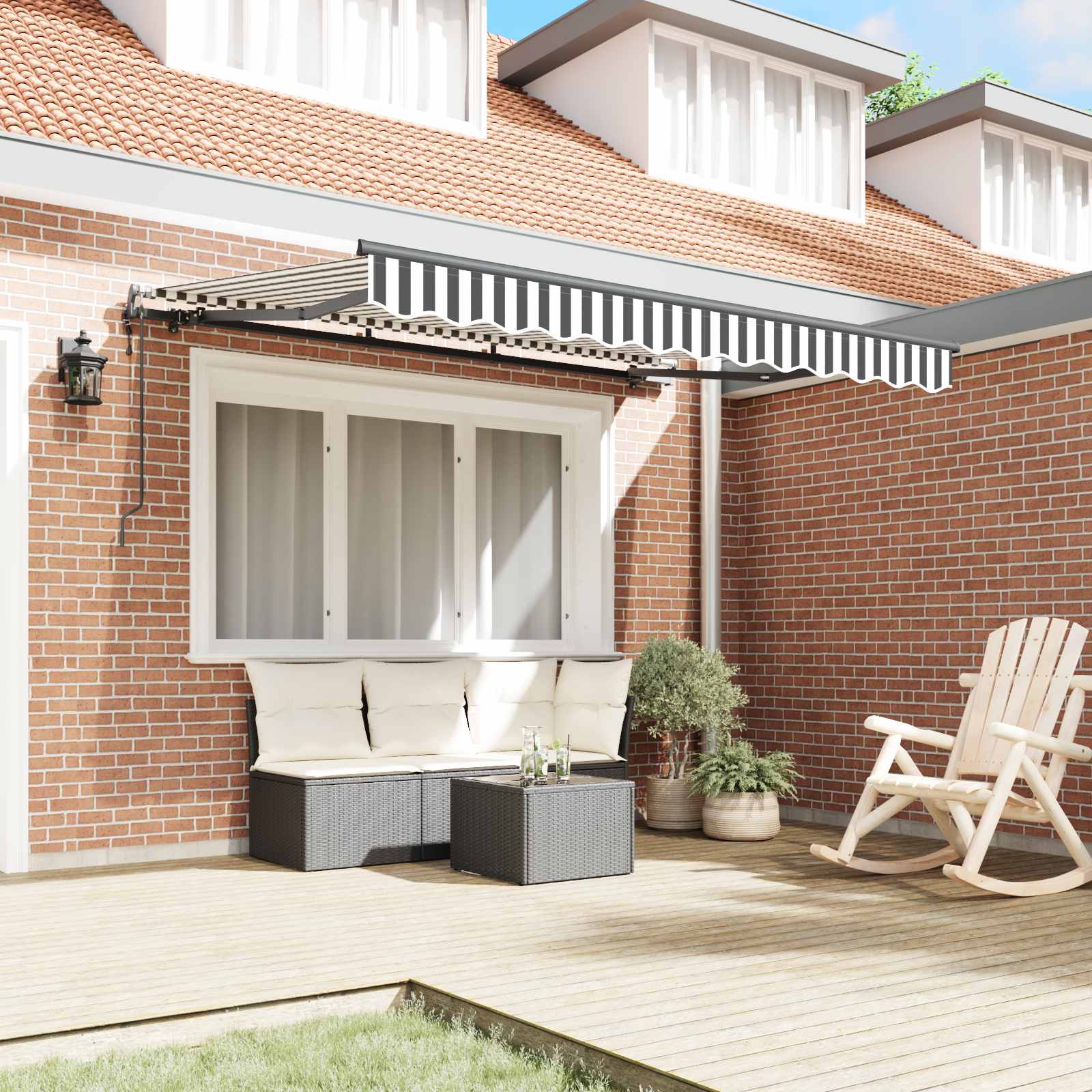 Tenda Retrattile Antracite 350 x 200 cm Tessuto | homemem39