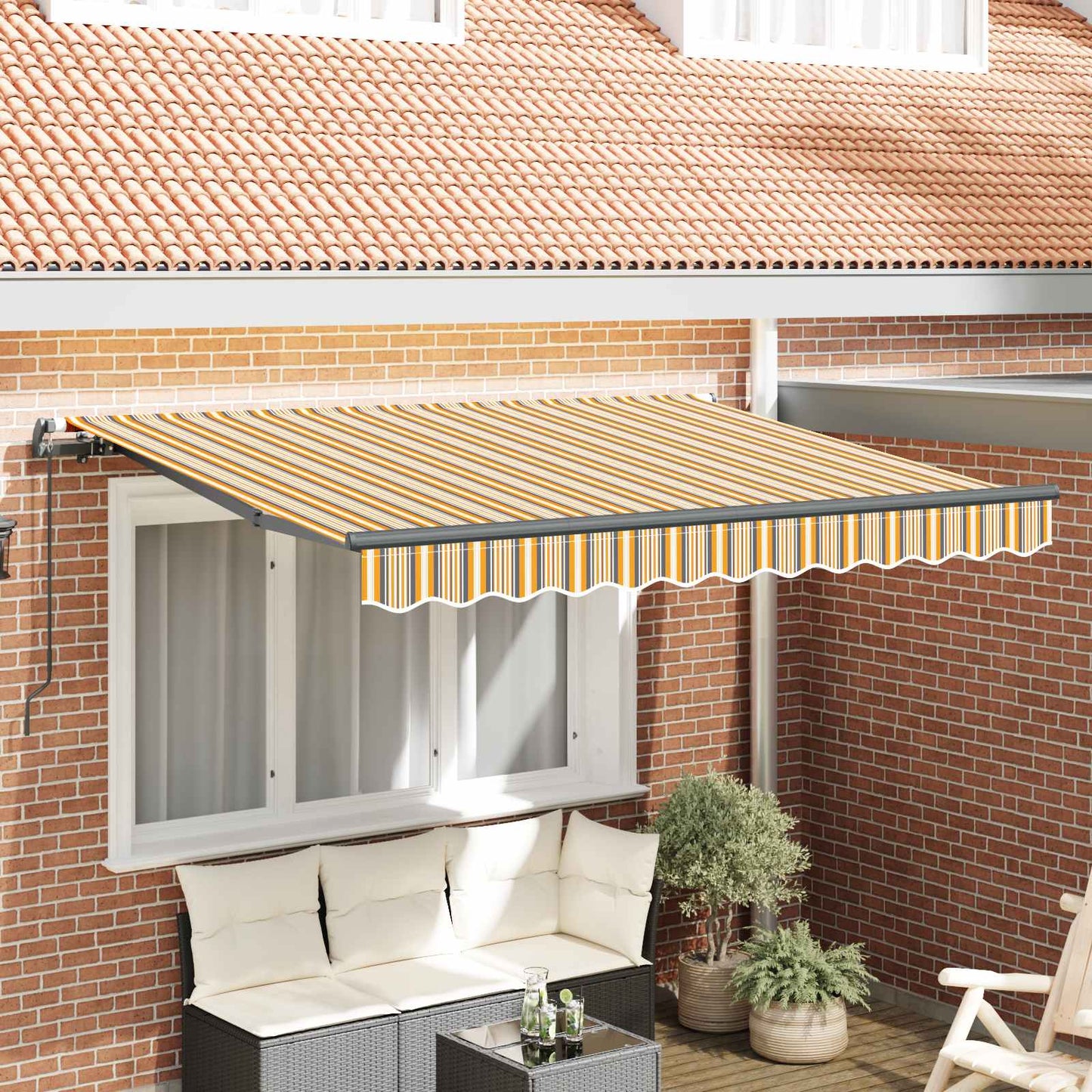 Tenda Retrattile Giallo 350 x 200 cm Tessuto | homemem39