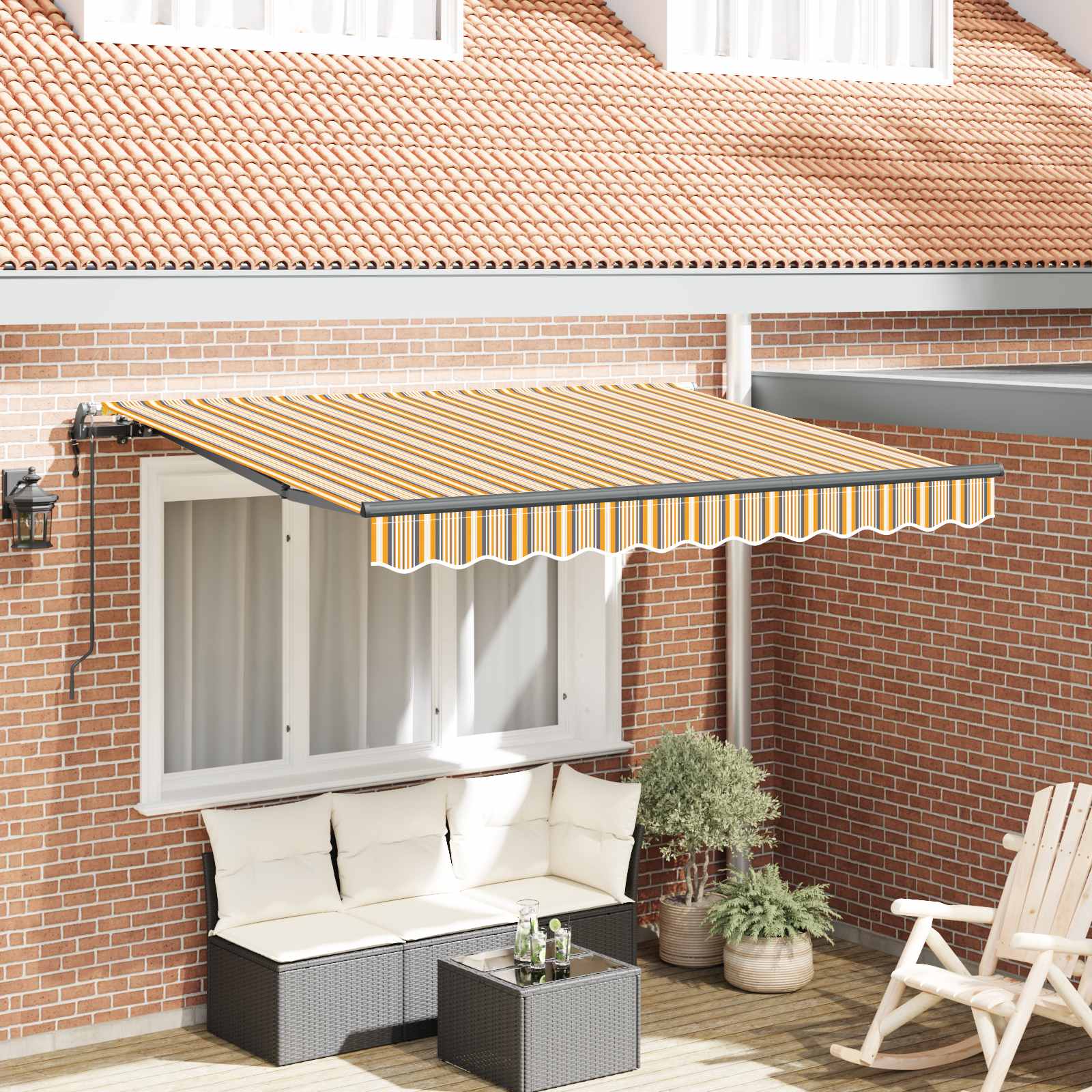Tenda Retrattile Giallo 350 x 200 cm Tessuto | homemem39