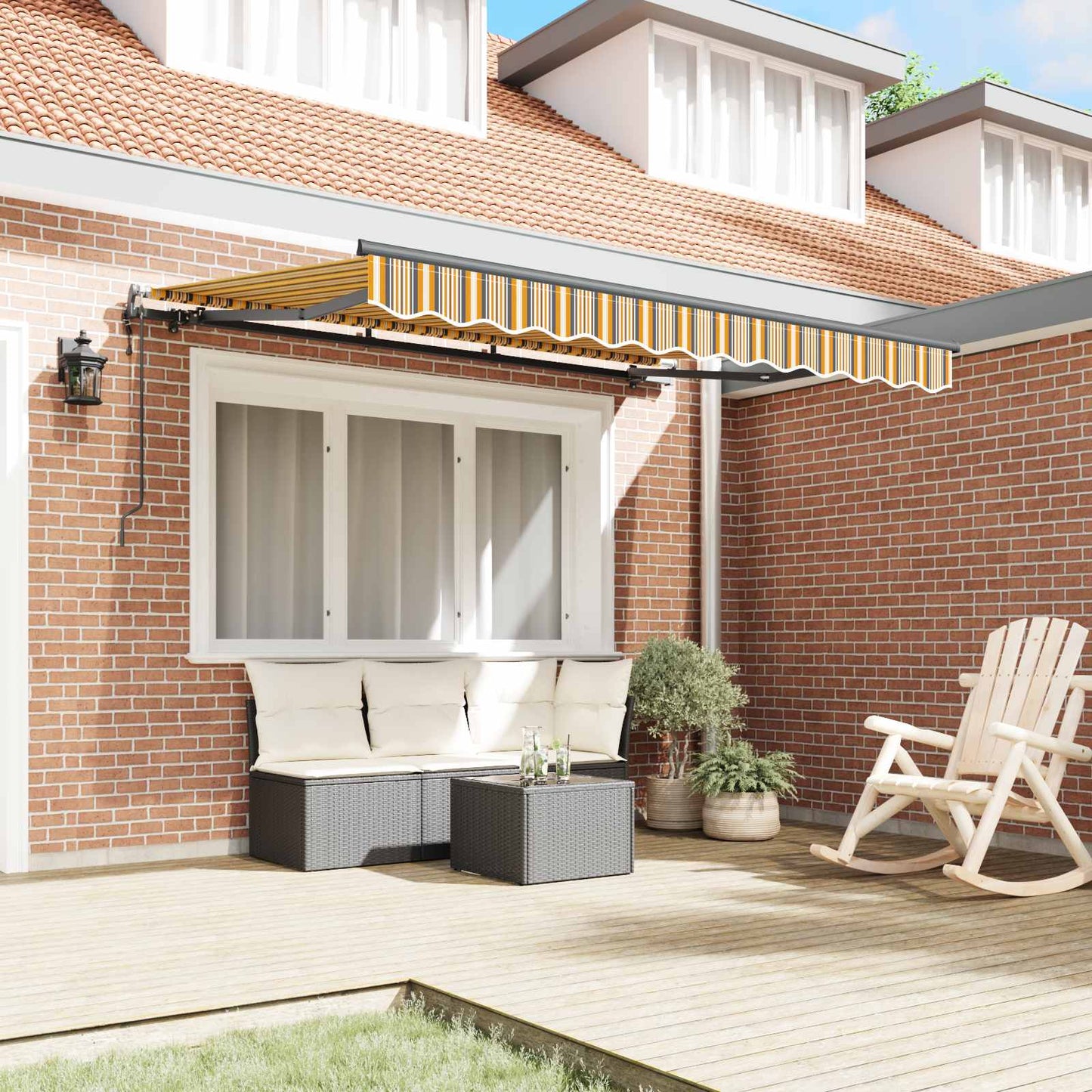 Tenda Retrattile Giallo 350 x 200 cm Tessuto | homemem39