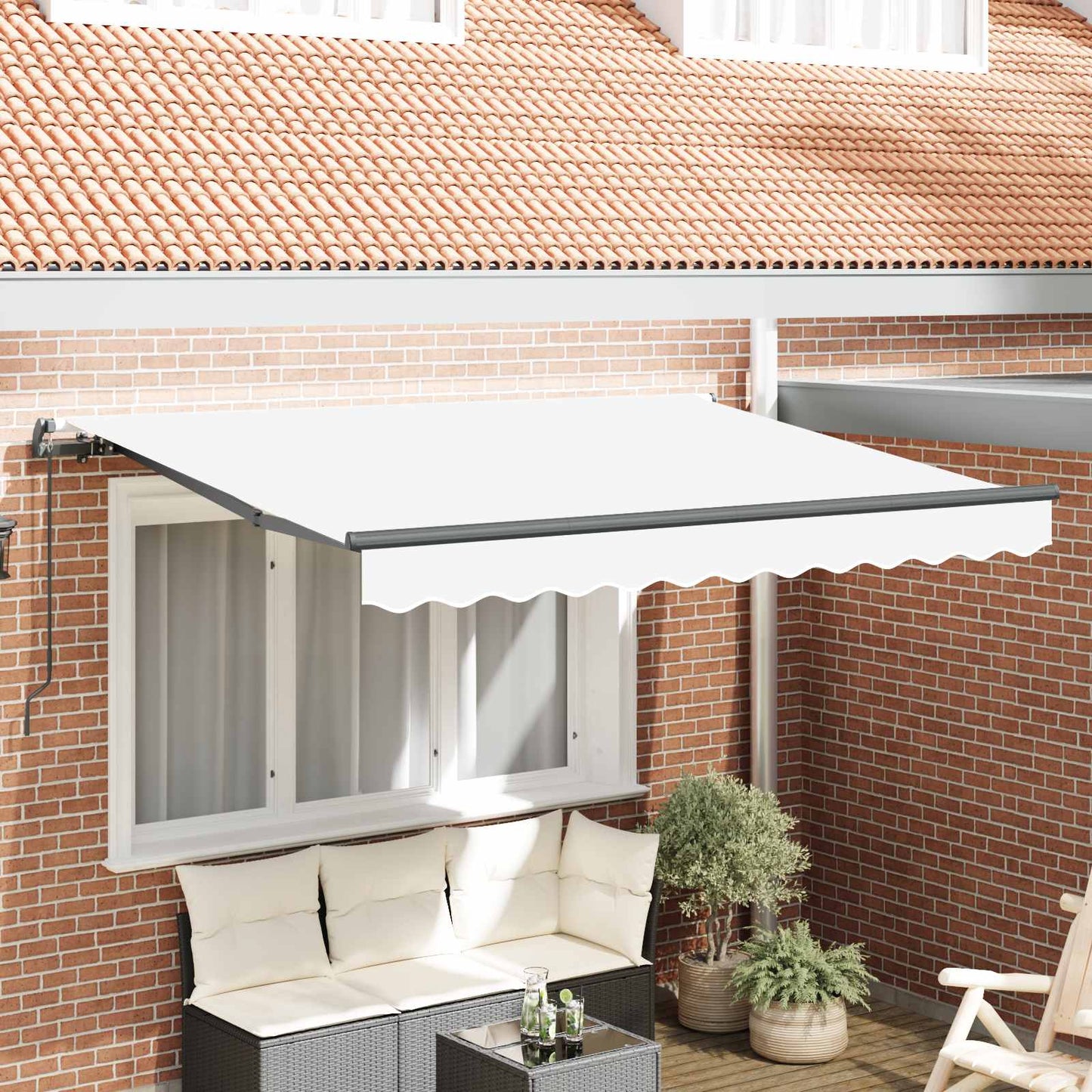 Tenda Retrattile Bianco 350 x 200 cm Tessuto | homemem39