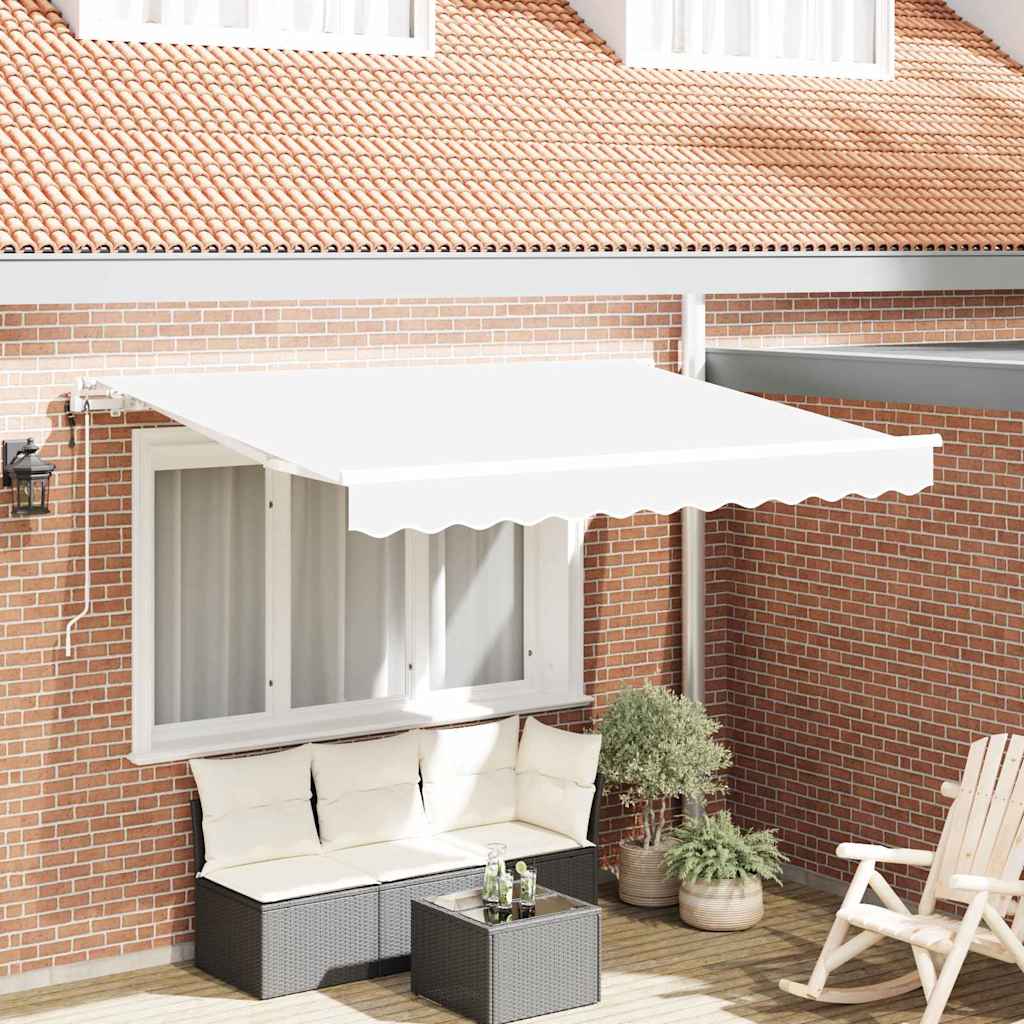 Tenda Retrattile Bianco 350 x 200 cm Tessuto | homemem39