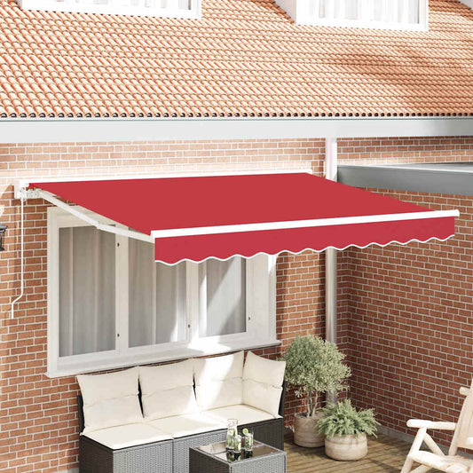Tenda Retrattile Rosso 350 x 200 cm Poliestere e Metallo