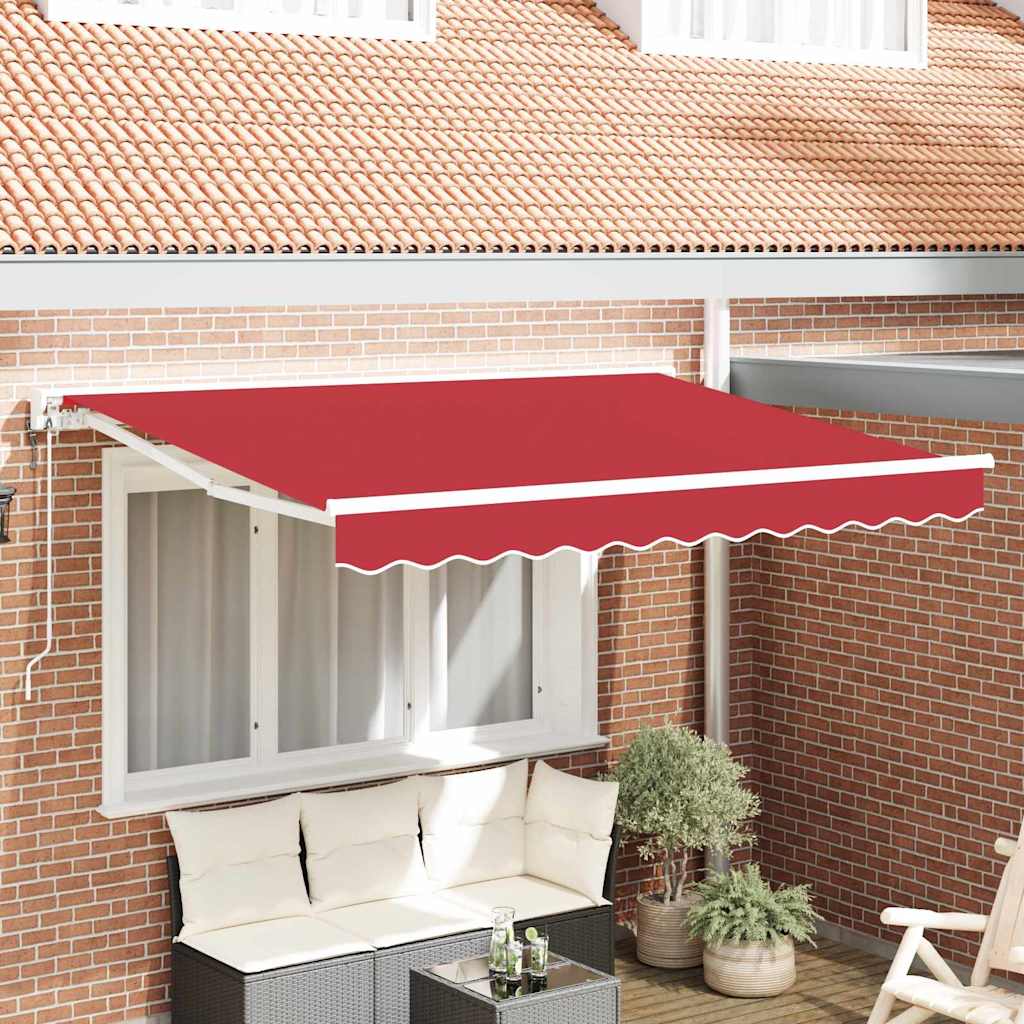Tenda Retrattile Rosso 350 x 200 cm Poliestere e Metallo