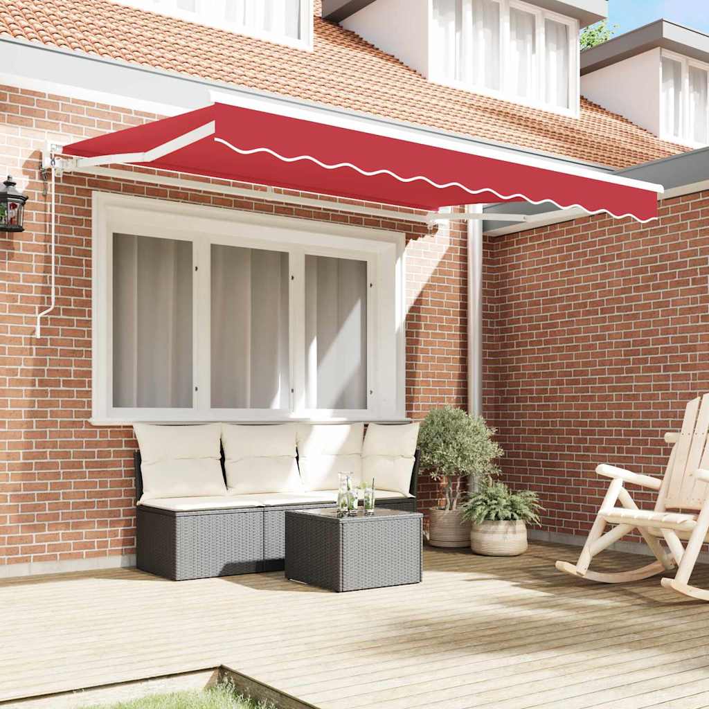 Tenda Retrattile Rosso 350 x 200 cm Poliestere e Metallo