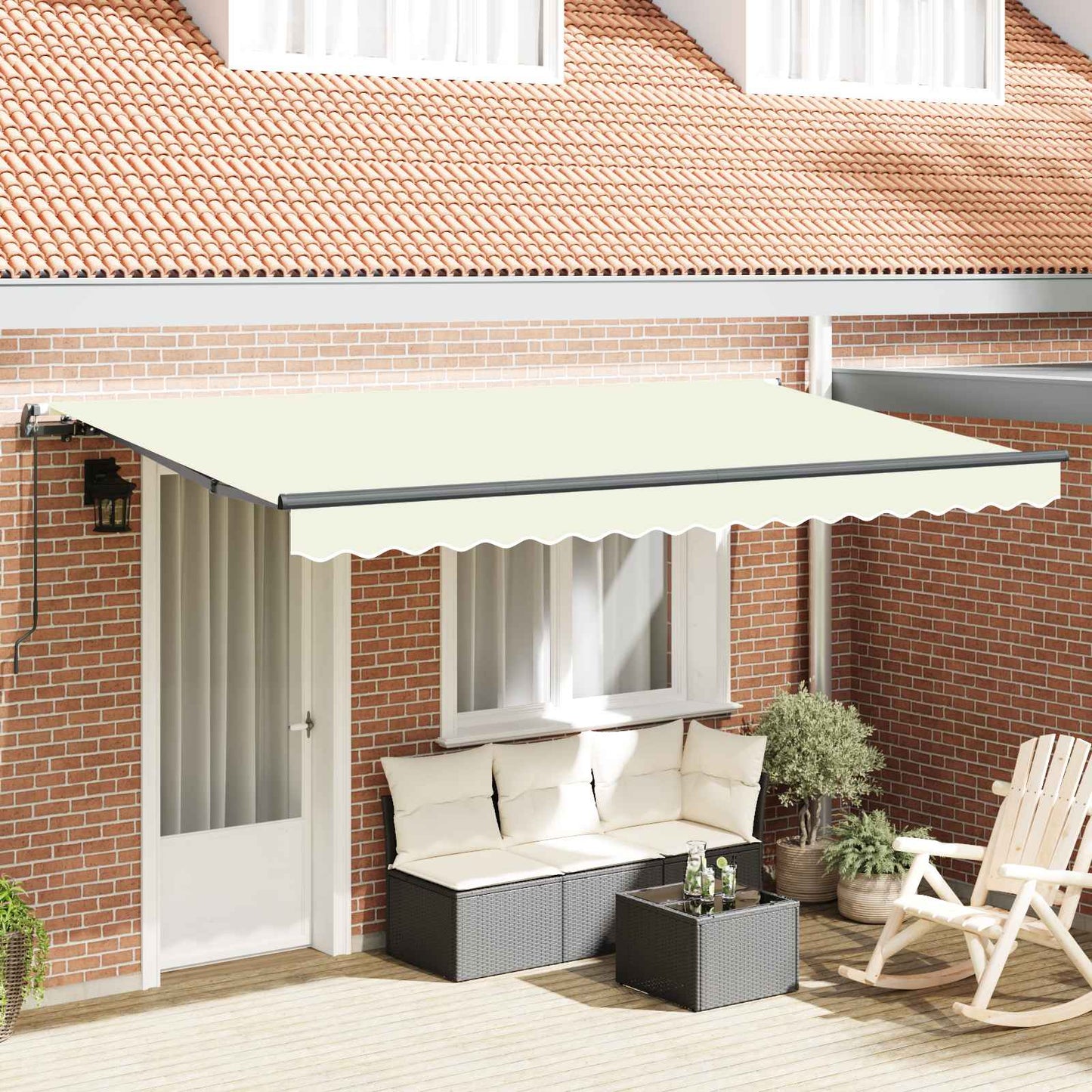Tenda Retrattile Crema 400 x 200 cm Tessuto | homemem39