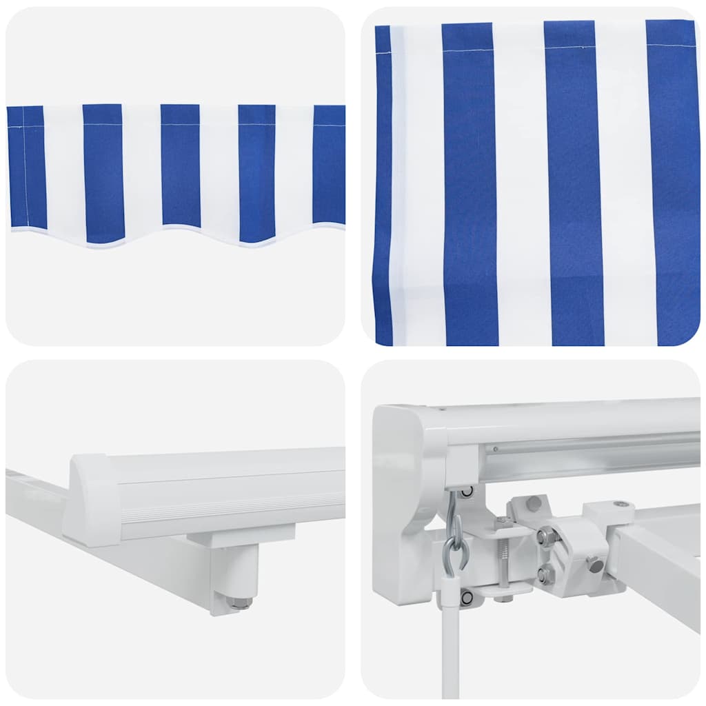 Tenda retrattile Blu e Bianco 400 x 200 cm | homemem39