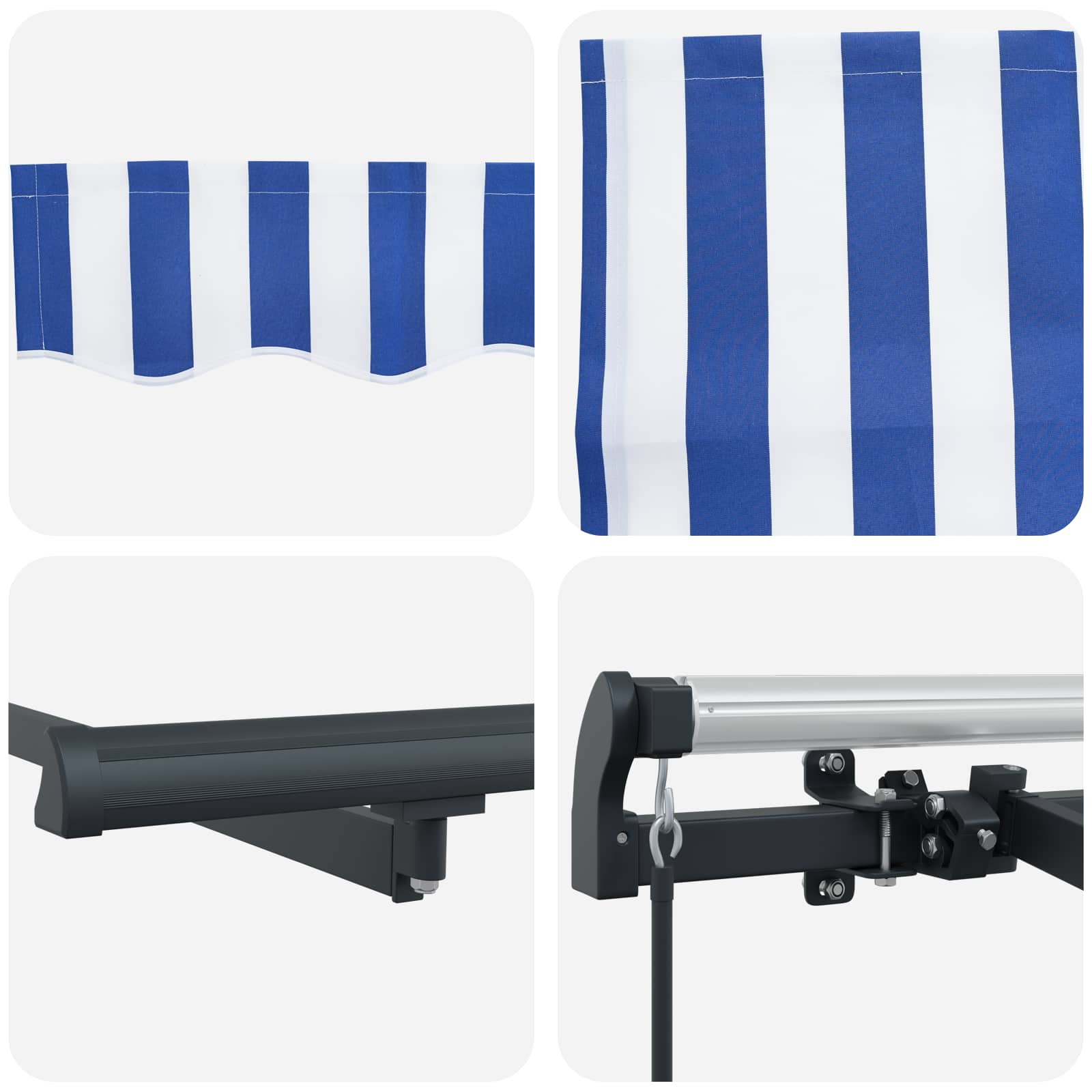 Tenda Retrattile Blu e Bianco 400 x 200 cm | homemem39
