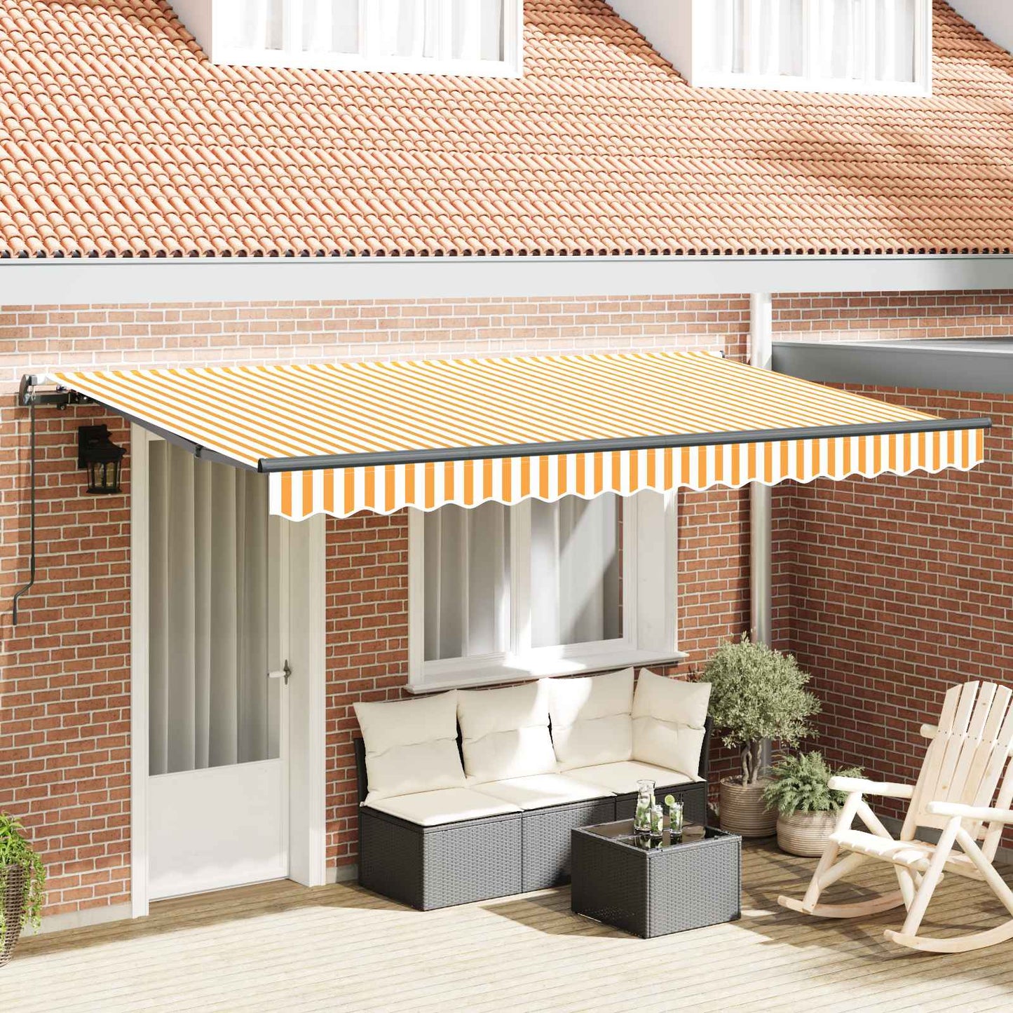Tenda Retrattile Giallo 400 x 200 cm Tessuto