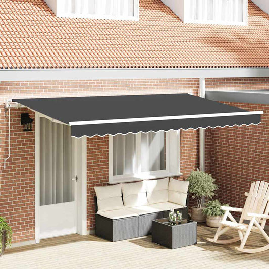 Tenda Retrattile Antracite 400 x 200 cm Tessuto | homemem39